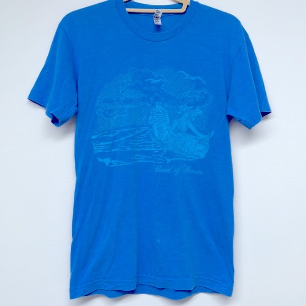 Band of Horses Blue Concert Tee Shirt Size Small